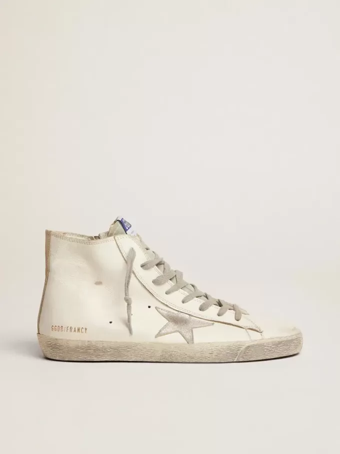 Francy para hombre en piel con estrella de ante plateado Francy para hombre en piel con estrella de ante plateado