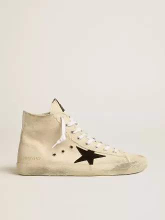 Francy Penstar en lona con estrella de ante negro y lengüeta de cuero en el talón