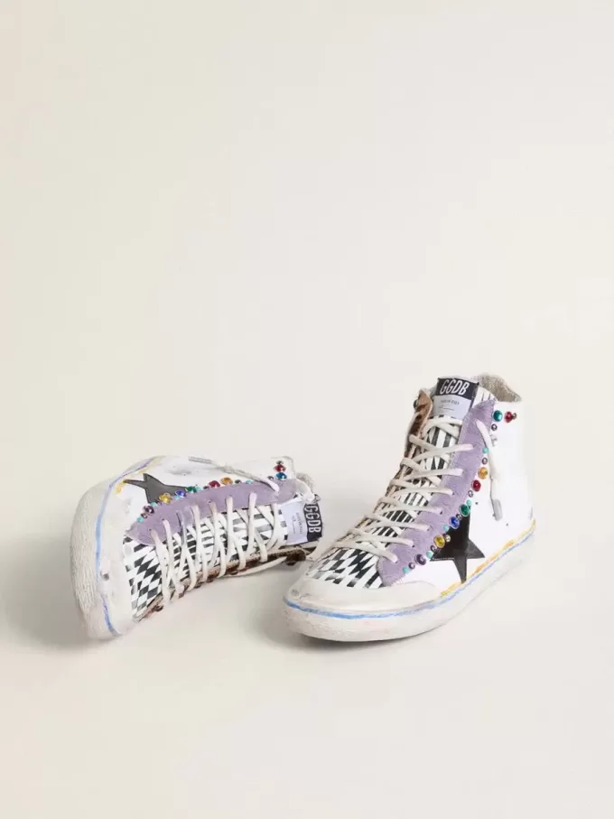 Francy Penstar LAB para mujer con estrella de cuero negro y tachuelas multicolor Francy Penstar LAB para mujer con estrella de cuero negro y tachuelas multicolor