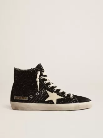 Francy Penstar LTD con purpurina, estrella marfil y lengüeta negra en el talón