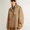 Gabardina oversize para mujer con cristales Gabardina oversize para mujer con cristales