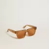 Gafas de sol cuadradas estilo Jamie con montura y lentes color miel Gafas de sol cuadradas estilo Jamie con montura y lentes color miel