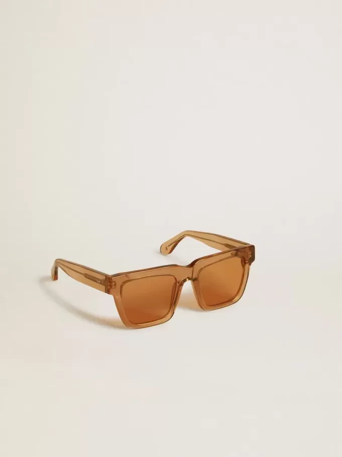 Gafas de sol cuadradas estilo Jamie con montura y lentes color miel Gafas de sol cuadradas estilo Jamie con montura y lentes color miel