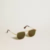 Gafas de sol estilo aviador con montura dorada y lentes verdes Gafas de sol estilo aviador con montura dorada y lentes verdes