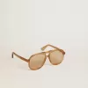 Gafas de sol estilo aviador con montura y lentes color miel Gafas de sol estilo aviador con montura y lentes color miel