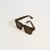 Gafas de sol Jamie de estilo cuadrado con montura negra y logotipo dorado Gafas de sol Jamie de estilo cuadrado con montura negra y logotipo dorado