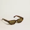 Gafas de sol rectangulares con montura marrón habana Gafas de sol rectangulares con montura marrón habana