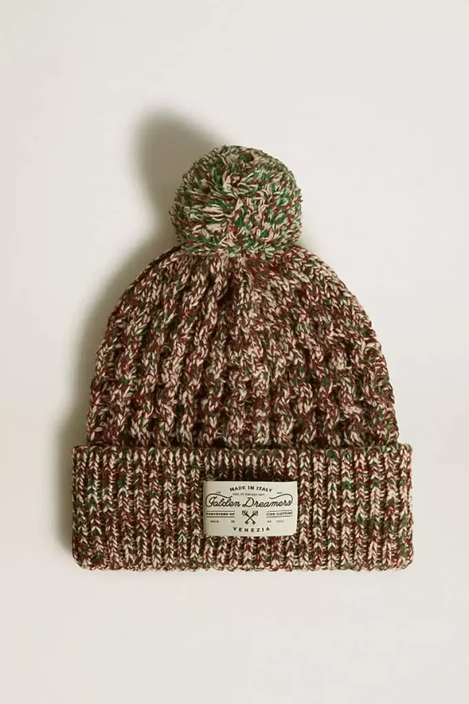 Gorro de lana multicolor con pompón Gorro de lana multicolor con pompón