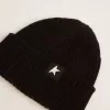 Gorro de lana negro con estrella blanca Gorro de lana negro con estrella blanca