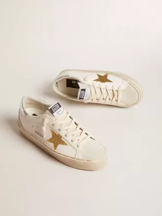 Hi Star con estrella de cristal Swarovski y lengüeta de cuero plateada en el talón