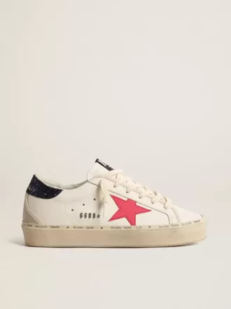 Hi Star con estrella de piel fucsia y lengüeta azul brillante en el talón