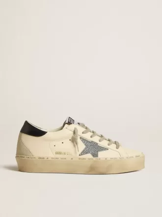 Hi Star en napa con estrella de cristal Swarovski y lengüeta del talón en piel azul oscuro