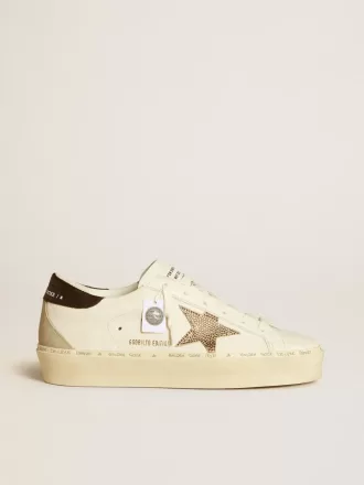 Hi Star LTD con estrella de cristal Swarovski y lengüeta de cuero negro en el talón