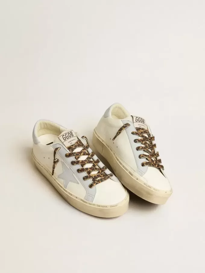 Hi Star LTD en piel con estrella y lengüeta en el talón en piel azul claro Hi Star LTD en piel con estrella y lengüeta en el talón en piel azul claro