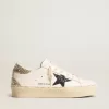Hi Star para mujer con estrella azul brillante y lengüeta del talón con brillo platino Hi Star para mujer con estrella azul brillante y lengüeta del talón con brillo platino
