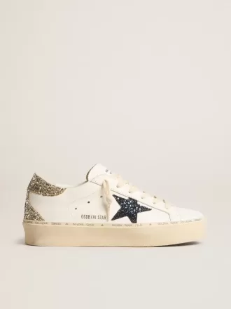 Hi Star para mujer con estrella azul brillante y lengüeta del talón con brillo platino