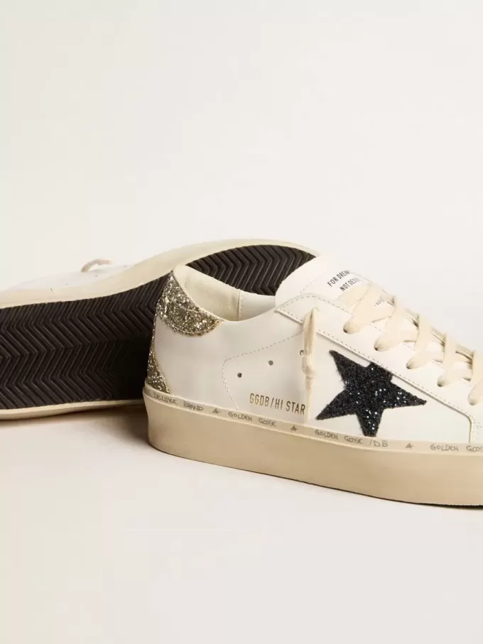 Hi Star para mujer con estrella azul brillante y lengüeta del talón con brillo platino Hi Star para mujer con estrella azul brillante y lengüeta del talón con brillo platino