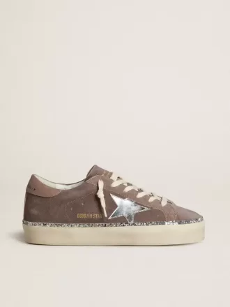 Hi Star para mujer en ante con estrella de piel plateada y lengüeta de piel en el talón Hi Star para mujer en ante con estrella de piel plateada y lengüeta de piel en el talón