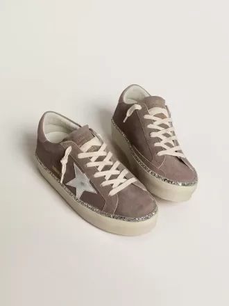 Hi Star para mujer en ante con estrella de piel plateada y lengüeta de piel en el talón Hi Star para mujer en ante con estrella de piel plateada y lengüeta de piel en el talón