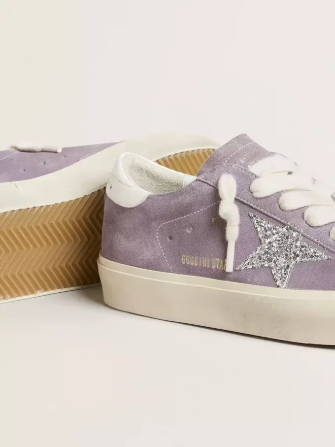Hi Star para mujer en ante morado con estrella plateada brillante Hi Star para mujer en ante morado con estrella plateada brillante