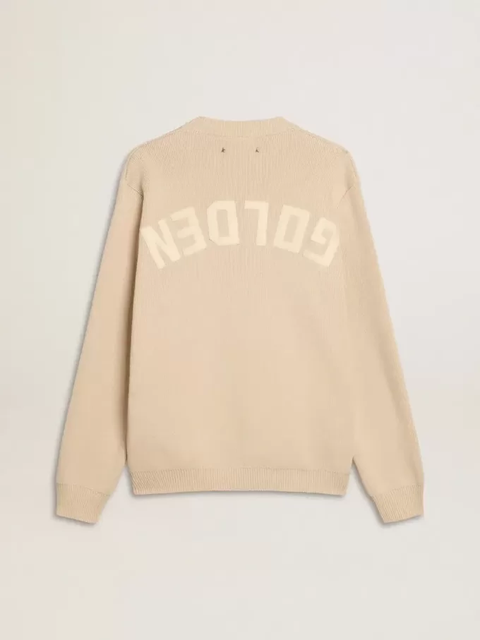 Jersey beige de cuello redondo para hombre con las letras «Golden» en la espalda Jersey beige de cuello redondo para hombre con las letras «Golden» en la espalda