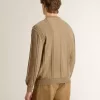 Jersey beige para hombre con logotipo bordado Jersey beige para hombre con logotipo bordado
