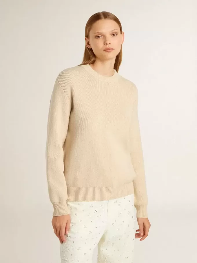 Jersey beige para mujer con las letras «Golden» en la espalda Jersey beige para mujer con las letras «Golden» en la espalda