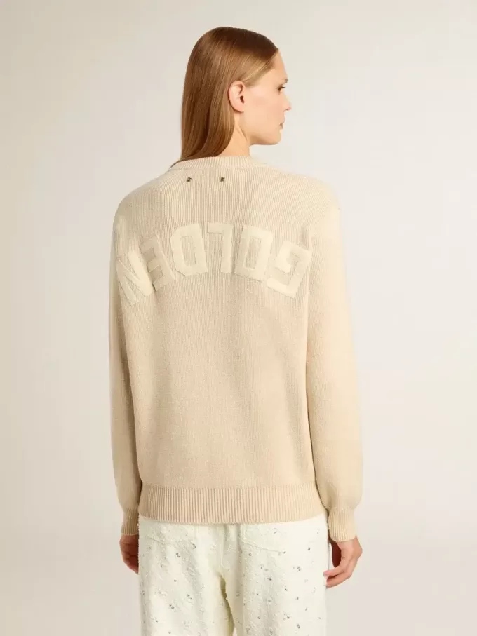 Jersey beige para mujer con las letras «Golden» en la espalda Jersey beige para mujer con las letras «Golden» en la espalda