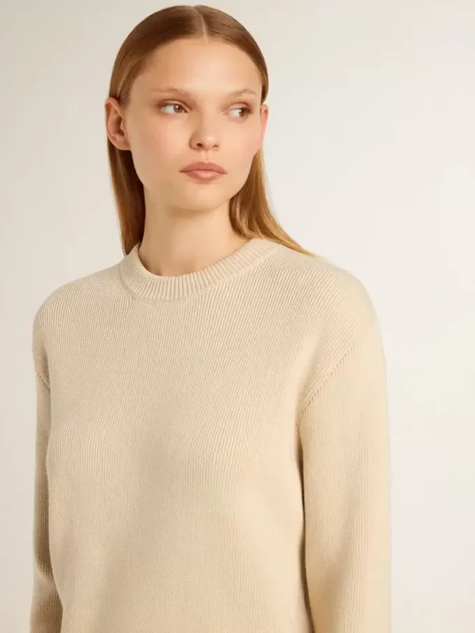Jersey beige para mujer con las letras «Golden» en la espalda Jersey beige para mujer con las letras «Golden» en la espalda