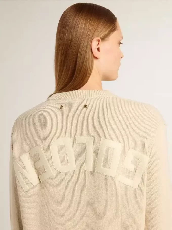 Jersey beige para mujer con las letras «Golden» en la espalda Jersey beige para mujer con las letras «Golden» en la espalda