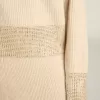 Jersey cuadrado de mujer en lana con adornos de cristales hotfix Jersey cuadrado de mujer en lana con adornos de cristales hotfix