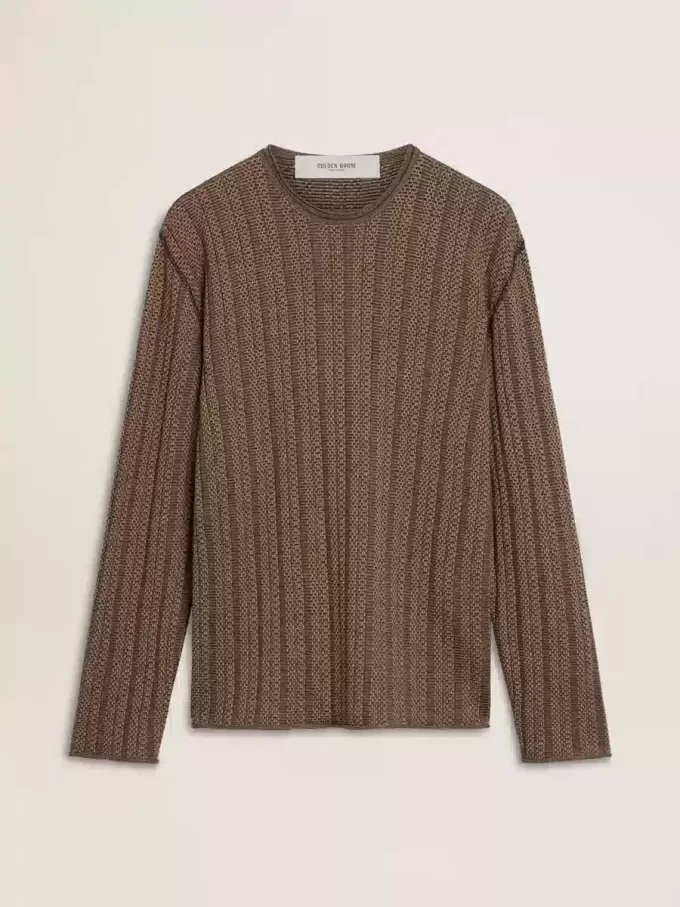 Jersey de color travertino para hombre con letras «Golden» en la espalda Jersey de color travertino para hombre con letras «Golden» en la espalda