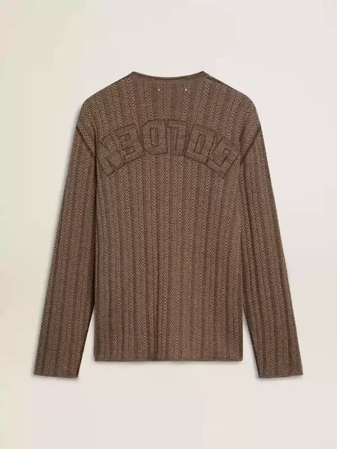 Jersey de color travertino para hombre con letras «Golden» en la espalda Jersey de color travertino para hombre con letras «Golden» en la espalda