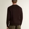 Jersey de cuello redondo marrón para hombre con las letras «Golden» en la espalda Jersey de cuello redondo marrón para hombre con las letras «Golden» en la espalda