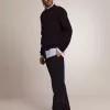Jersey de cuello redondo para hombre en algodón azul oscuro Jersey de cuello redondo para hombre en algodón azul oscuro