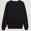Jersey de cuello redondo para hombre en algodón azul oscuro Jersey de cuello redondo para hombre en algodón azul oscuro