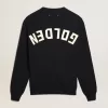 Jersey de cuello redondo para hombre en algodón azul oscuro con logotipo Jersey de cuello redondo para hombre en algodón azul oscuro con logotipo