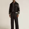 Jersey de cuello redondo para hombre en lana gris oscuro jaspeado Jersey de cuello redondo para hombre en lana gris oscuro jaspeado