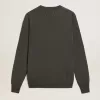 Jersey de cuello redondo para hombre en lana gris oscuro jaspeado Jersey de cuello redondo para hombre en lana gris oscuro jaspeado