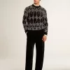 Jersey de cuello redondo para hombre, mezcla de lana, con diseño jacquard argyle