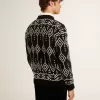 Jersey de cuello redondo para hombre, mezcla de lana, con diseño jacquard argyle