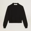 Jersey de cuello redondo para mujer en algodón azul oscuro Jersey de cuello redondo para mujer en algodón azul oscuro
