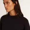 Jersey de cuello redondo para mujer en algodón azul oscuro Jersey de cuello redondo para mujer en algodón azul oscuro