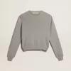 Jersey de cuello redondo para mujer en algodón gris Jersey de cuello redondo para mujer en algodón gris