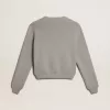 Jersey de cuello redondo para mujer en algodón gris Jersey de cuello redondo para mujer en algodón gris
