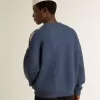 Jersey de lana jacquard azul claro para hombre con estampado en color crema Jersey de lana jacquard azul claro para hombre con estampado en color crema