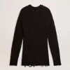 Jersey de lana negro para hombre con efecto desgastado Jersey de lana negro para hombre con efecto desgastado