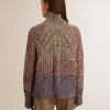 Jersey multicolor de cuello alto para mujer con hilo mouliné Jersey multicolor de cuello alto para mujer con hilo mouliné