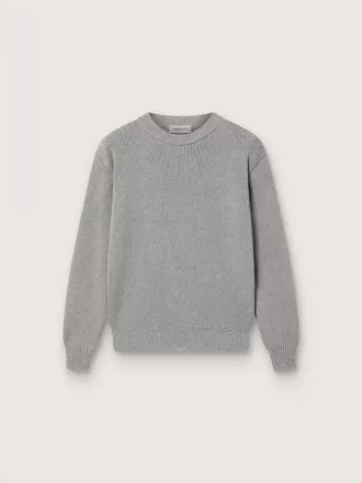 Jersey unisex Golden para niños en gris jaspeado acanalado con logotipo en la espalda Jersey unisex Golden para niños en gris jaspeado acanalado con logotipo en la espalda