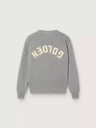 Jersey unisex Golden para niños en gris jaspeado acanalado con logotipo en la espalda Jersey unisex Golden para niños en gris jaspeado acanalado con logotipo en la espalda